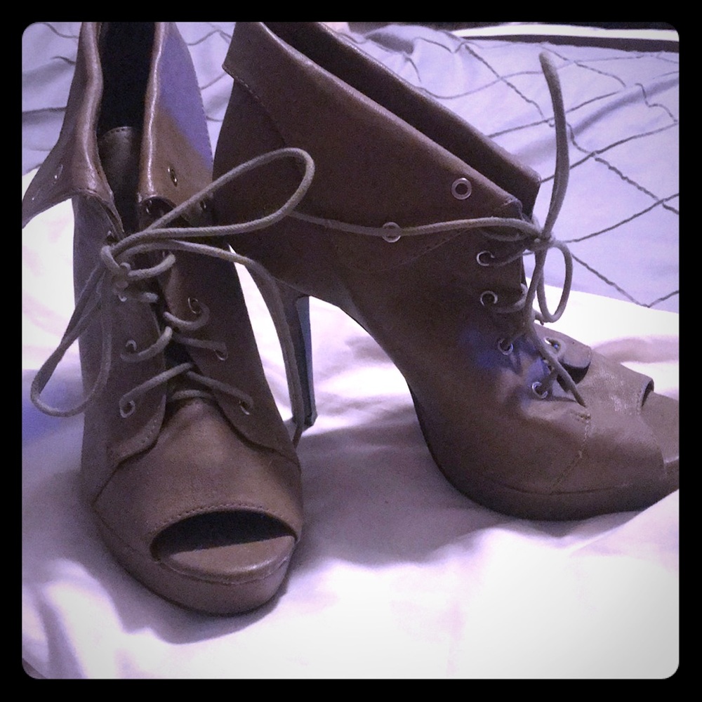 Taupe floppy booties